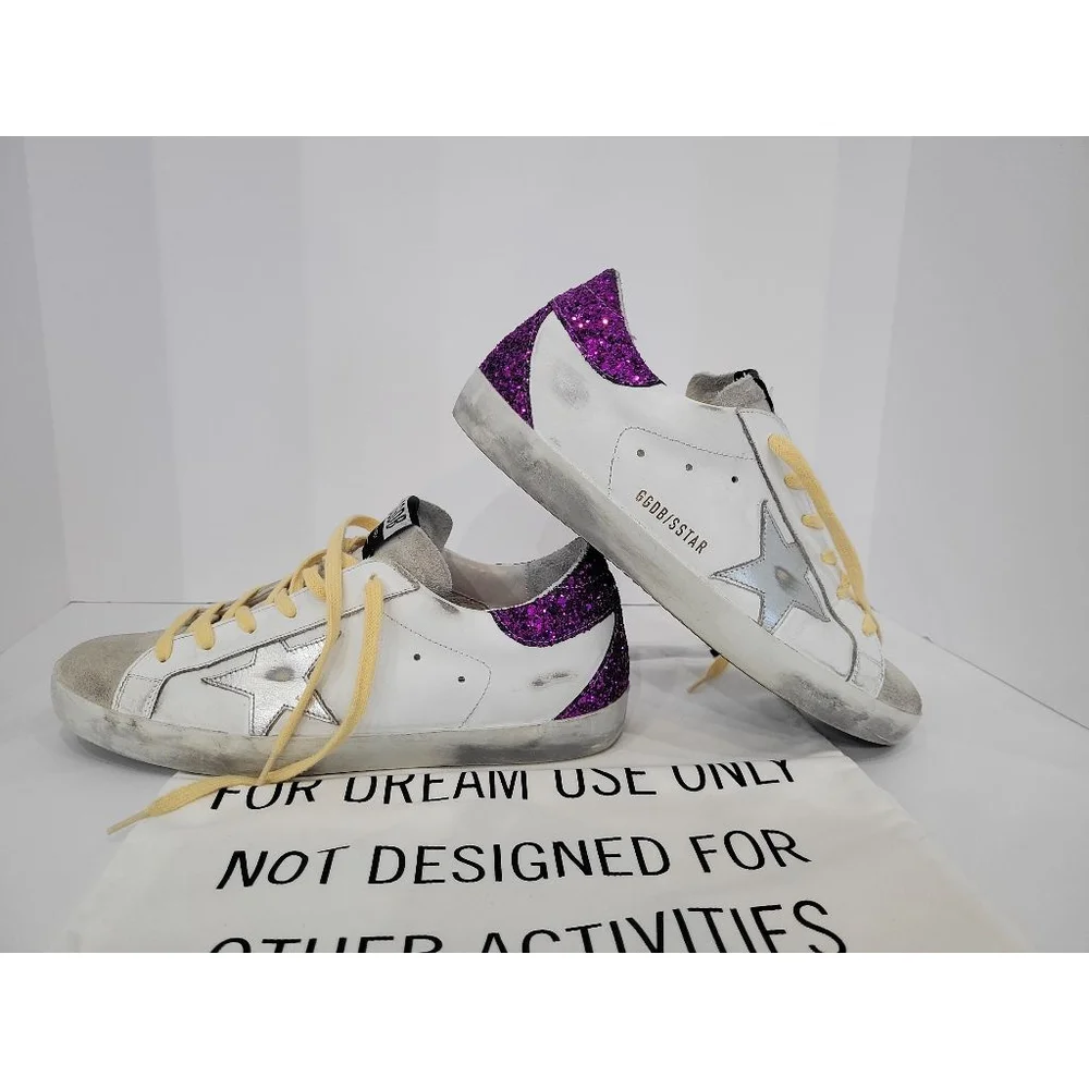 Golden Goose Sneakers, Glitter, Silver Star, 39, Like New - Picture 6 of 12